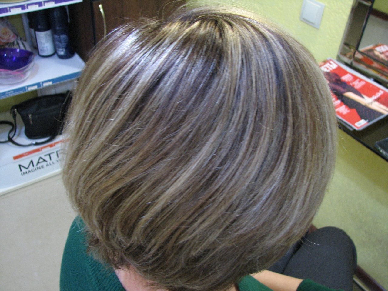 Мелирование волос с тонированием фото на коротких волосах челкой