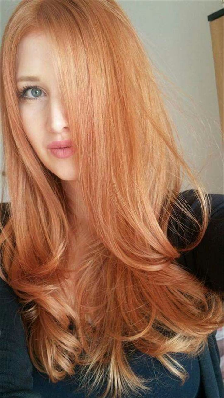 Светло рыжий цвет волос фото на длинные волосы