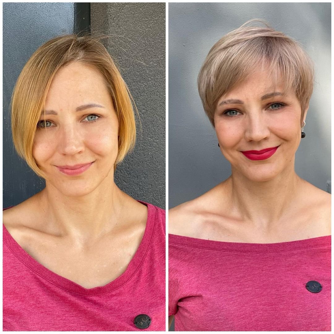 Как меняет цвет волос внешность фото до и после женщины