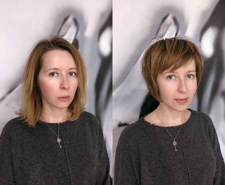 Стрижка до и после фото женская