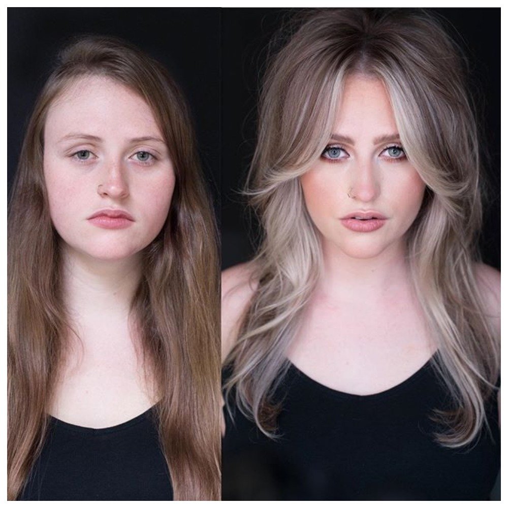 Окрашивание волос контуринг на русые волосы фото до и после