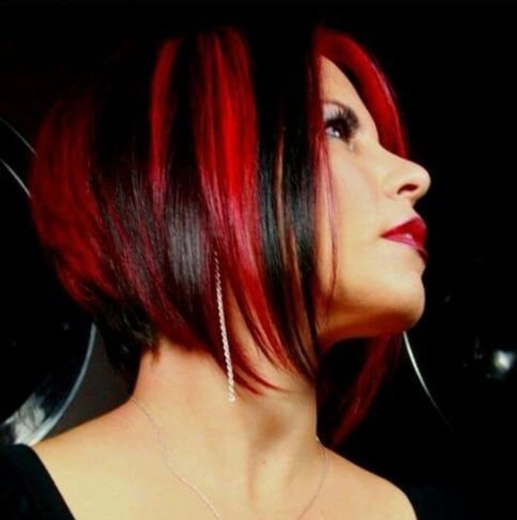 Мелирование волос на красный цвет фото