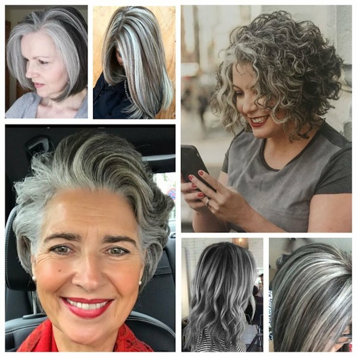мелирование седых волос фото до и после