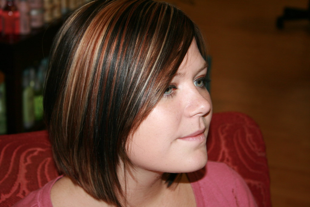 Мелирование волос каре с челкой фото на темные