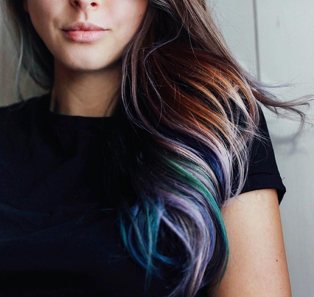 Цветные пряди для волос покраска фото