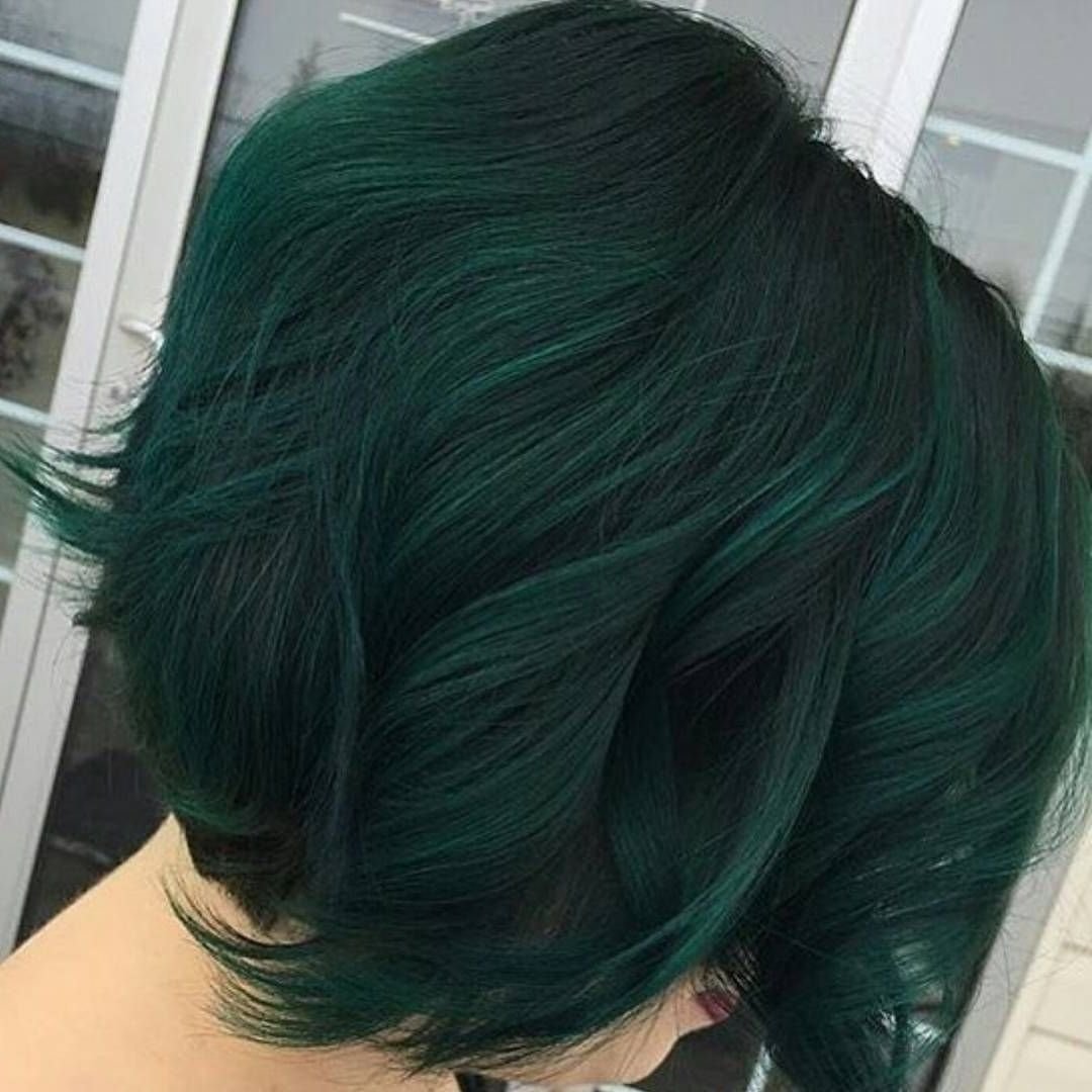 Тёмно зелёный цвет волос (78 фото) .