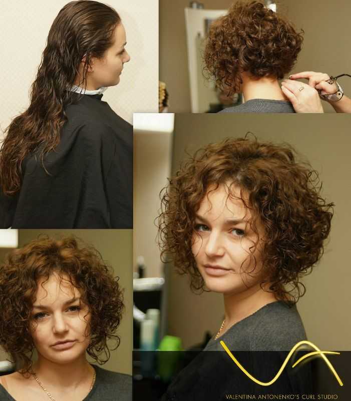 Вертикальная завивка на короткие волосы фото до и после