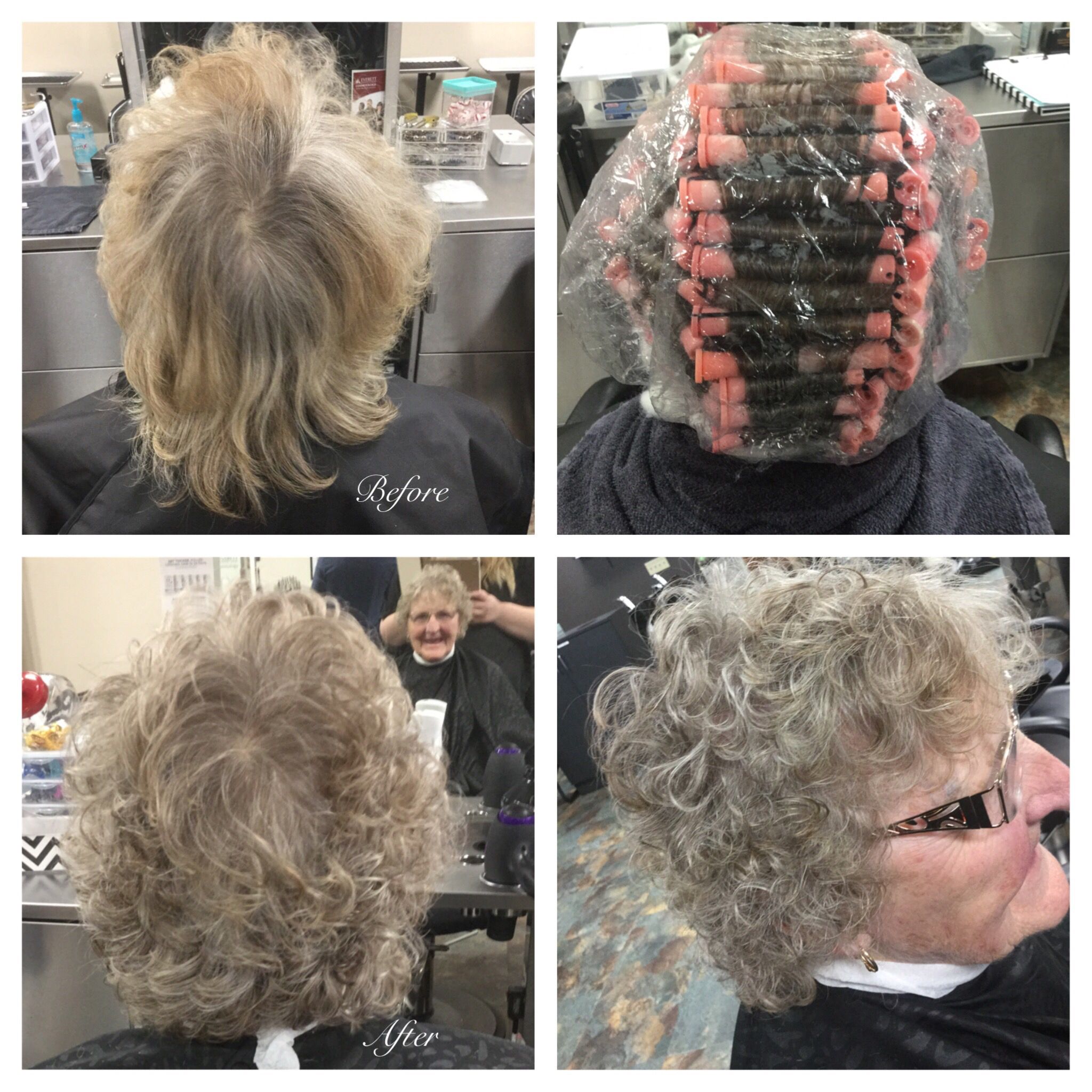 Завивка на осветленные волосы фото до и после
