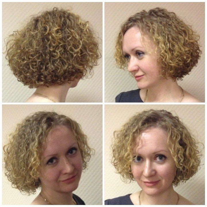 Вертикальная завивка на короткие волосы фото до и после