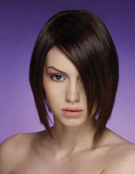 Асимметричная стрижка на средние волосы фото