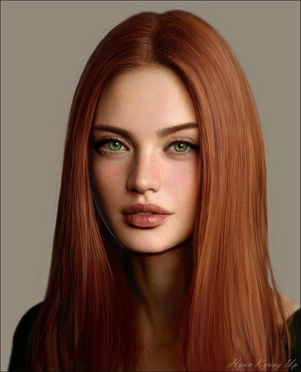 Меган Прескотт в рыжий цвет волос
